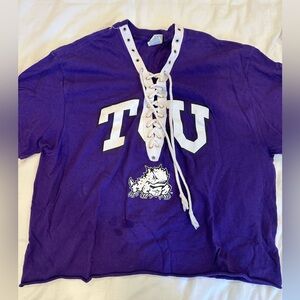 Women’s TCU tie top - size medium